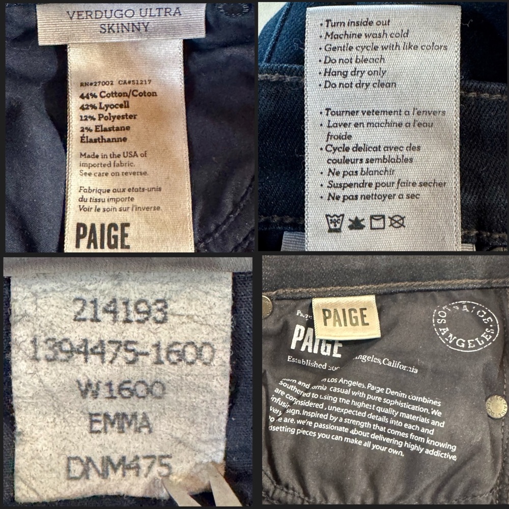 PAIGE Verdugo Ultra Skinny Emma Dark Wash Mid-Rise Jeans (28) - Picture 11 of 17